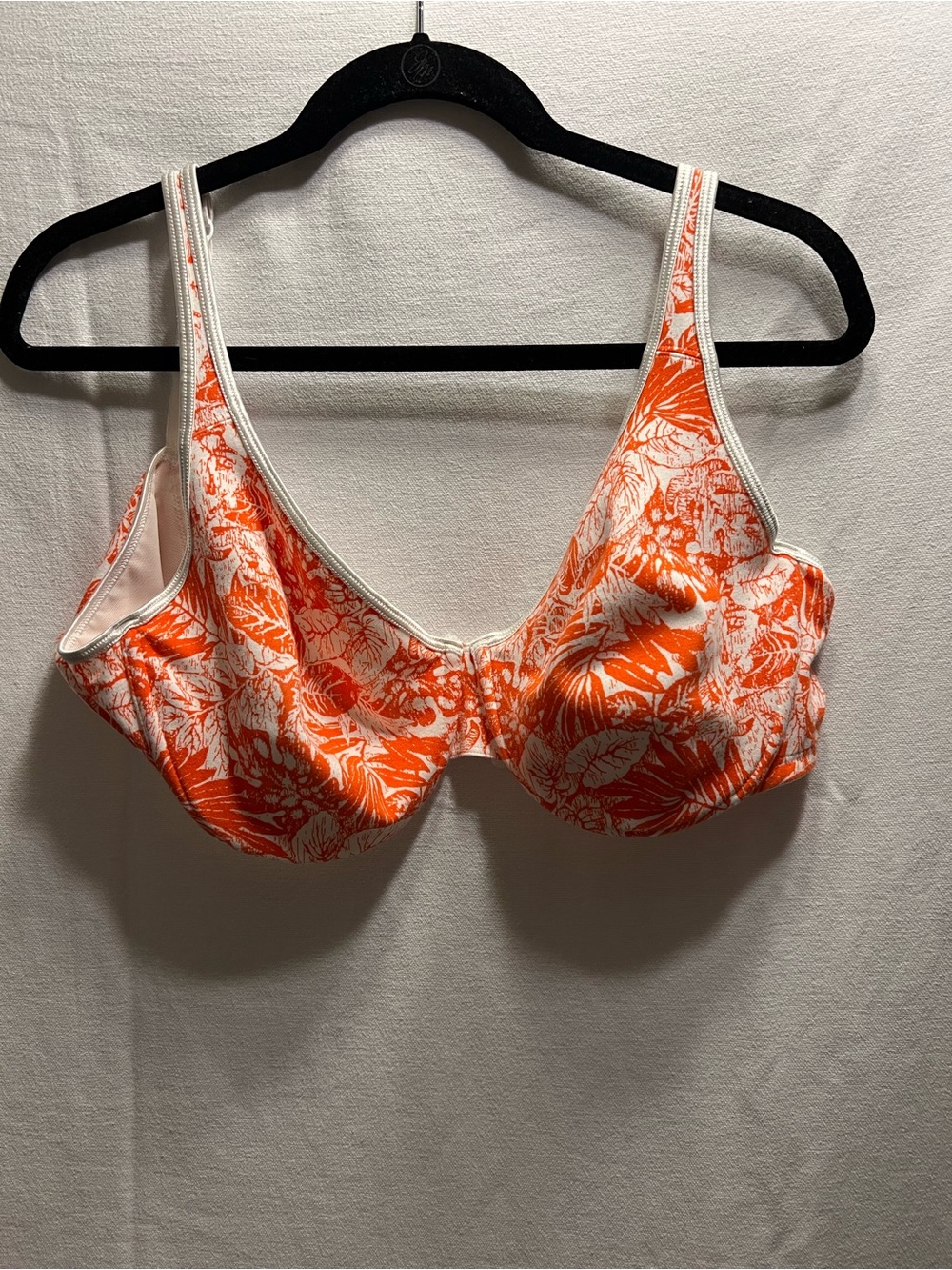 Cacique Orange and White Floral Underwire Bra